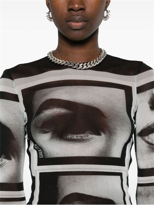 Eyes and lips mesh t-shirt JEAN PAUL GAULTIER | 2430FTO209T553000201